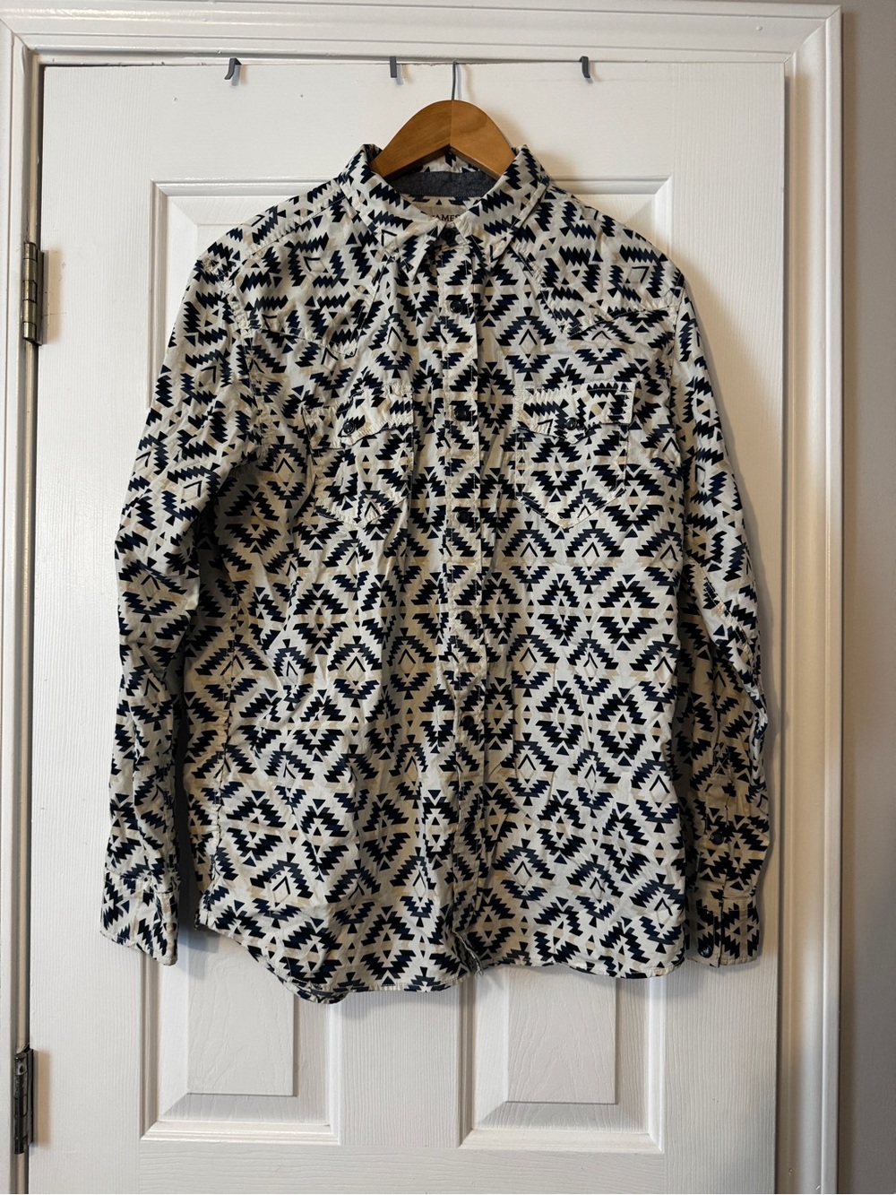 Cody James Mens Size Large Pearl Snap Southwestern Shirt Geometric Aztec Western